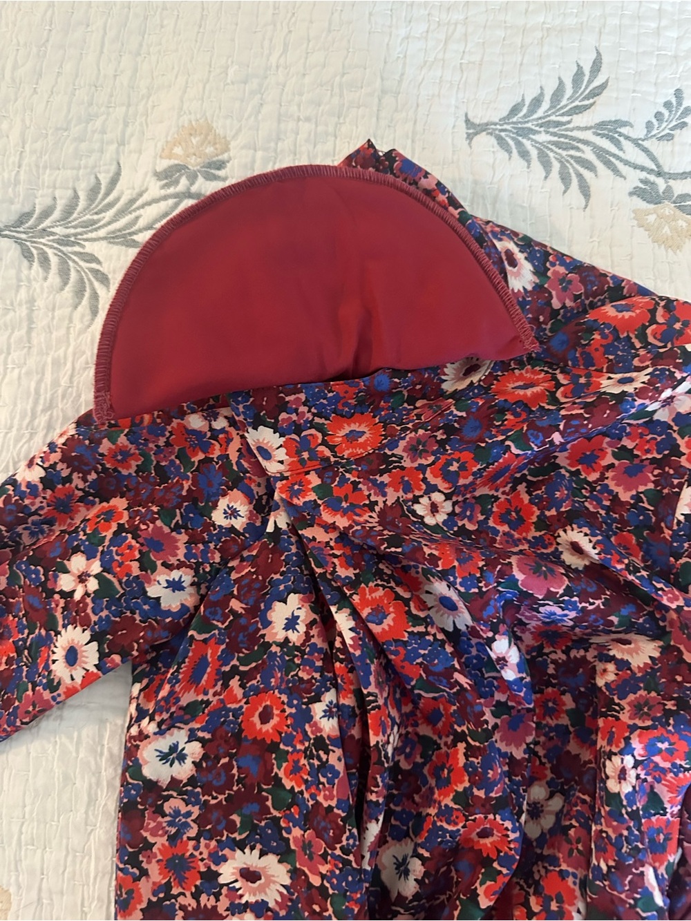 Floral Ruched Long-Sleeve Mini Dress - Pink Multi - Picture 7 of 9